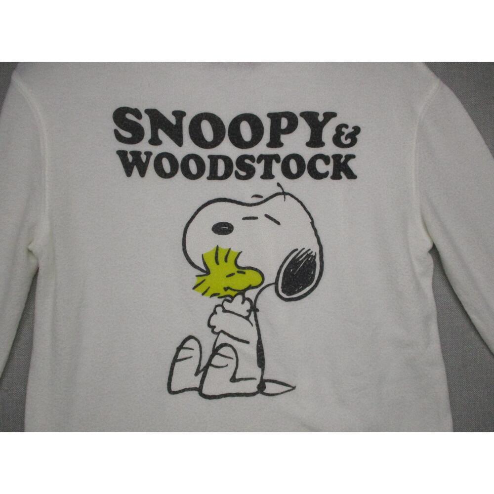 Peanuts White Retro Cartoon‎ Streetwear Pullover Hoodie Women Size Small